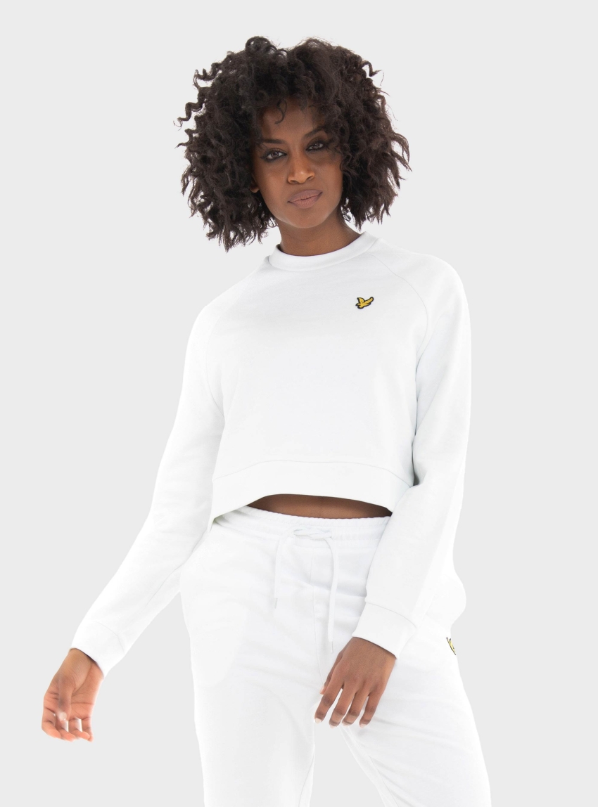 Lyle & Scott Cropped Sweatshirt - White