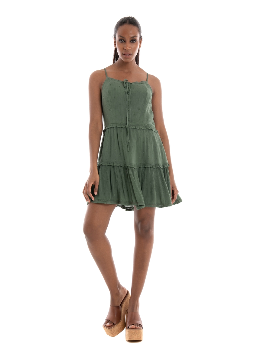 Superdry Vintage Broderie Cami Dress - Olive