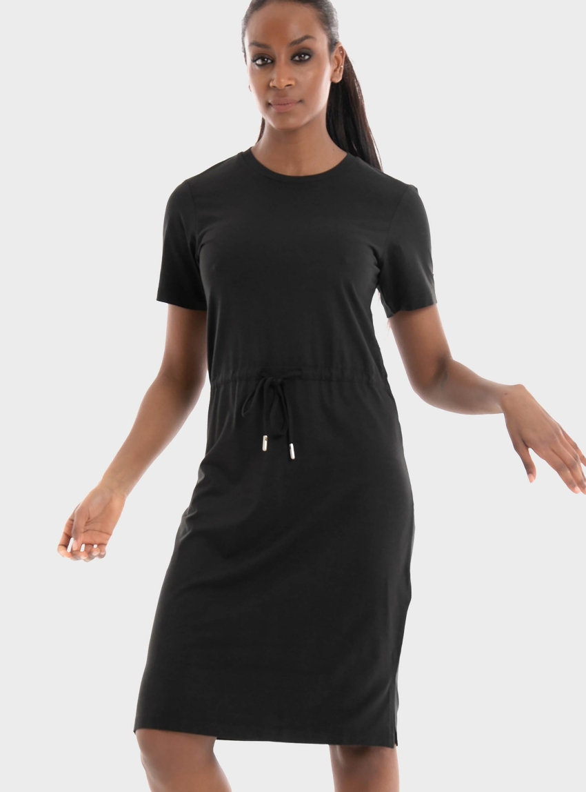 Superdry Drawstring T-Shirt Dress - Black