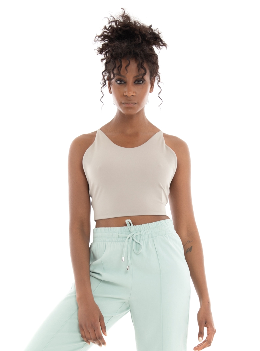 Superdry Flex Open Back Crop Tank Top - Grey