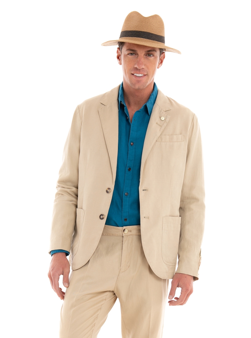Scotch & Soda Deconstructed Single-Breasted Blazer - Beige