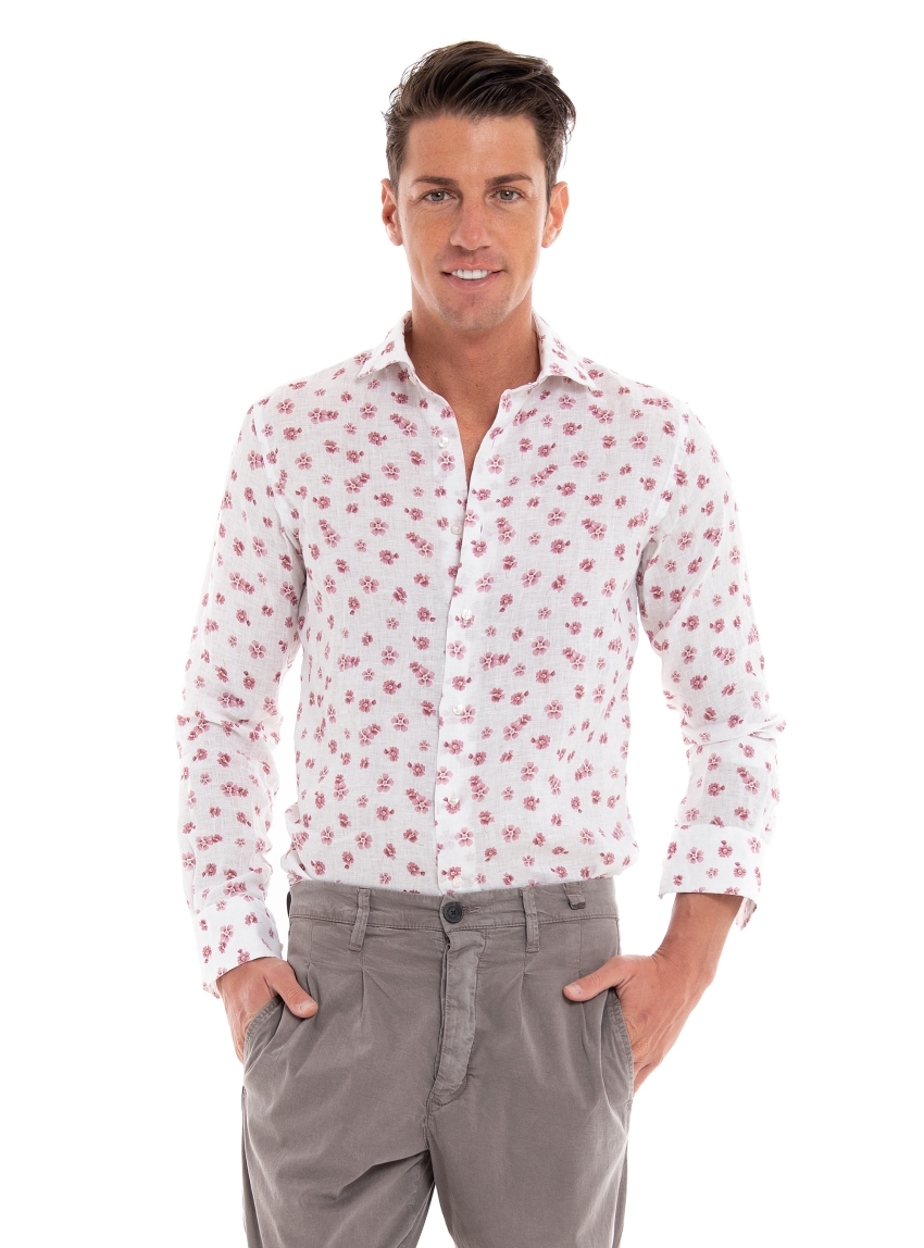 Brouback Slim Fit Linen Shirt - Pink