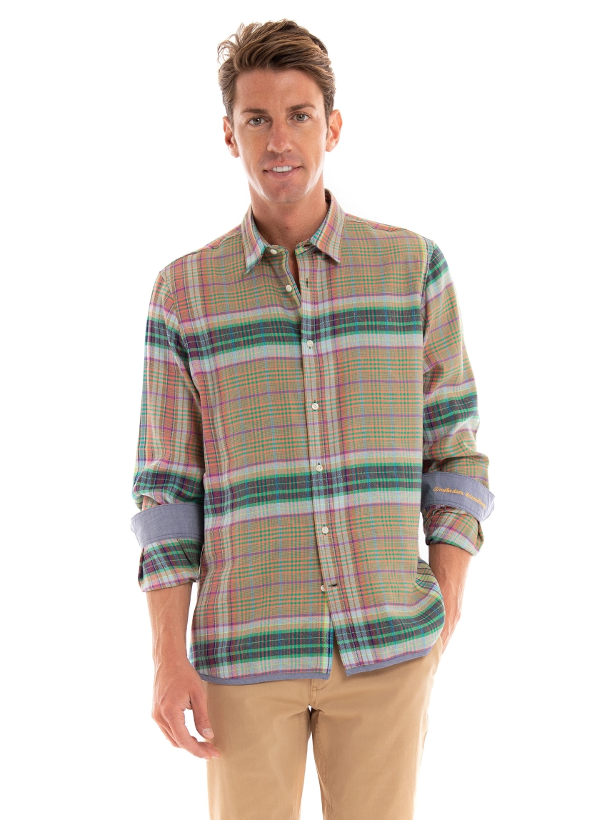 Scotch & Soda Regular-Fit Lightweight Checked Flannel Shirt  - Multi Colors