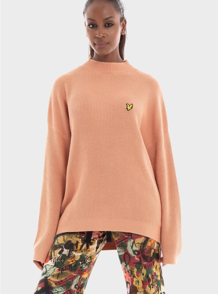 Lyle & Scott Mock Neck Jumper - Peach