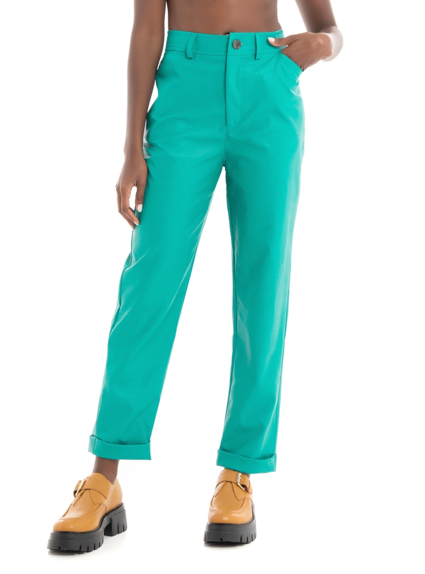 Black & Black Trousers - Dark Green