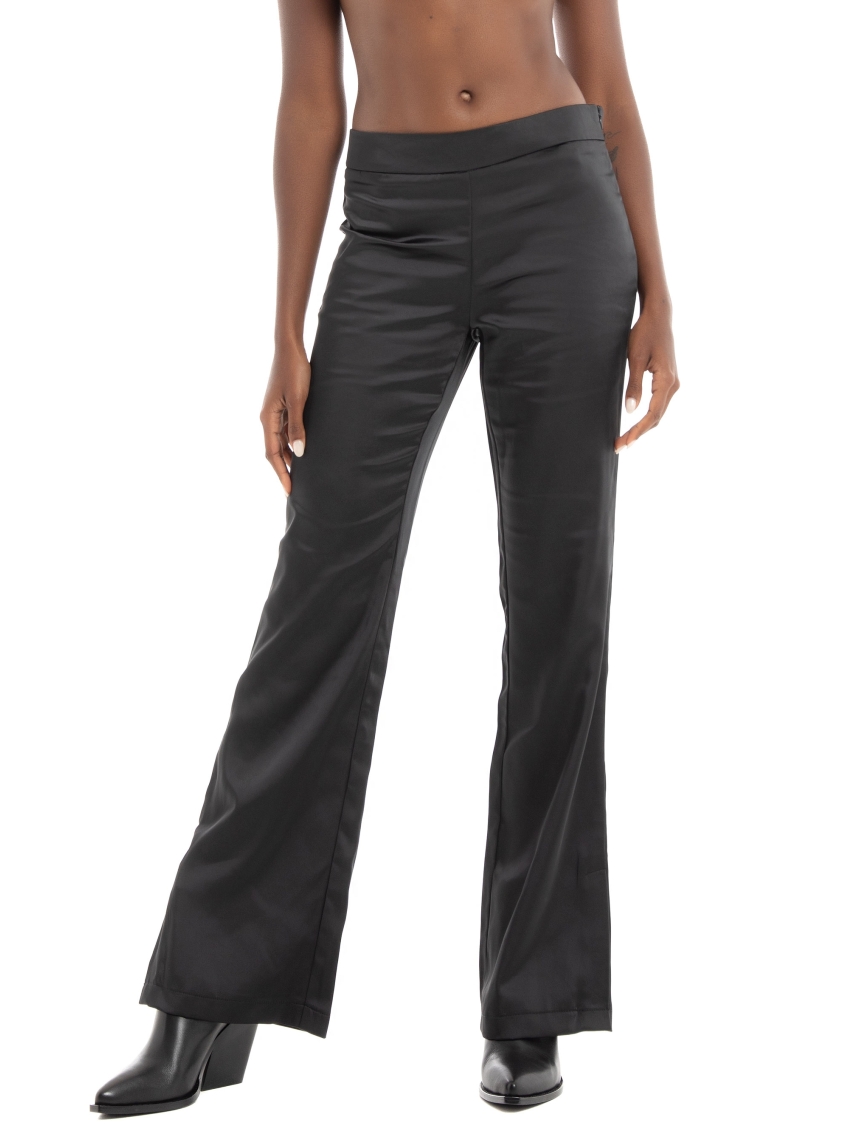 Only Paige-Mayra Mw Flared Slit Pants - Black