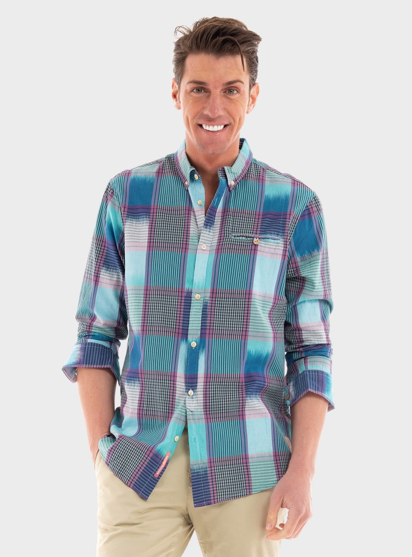 Scotch & Soda Regular-Fit Yarn-Dyed Voile Shirt - Blue