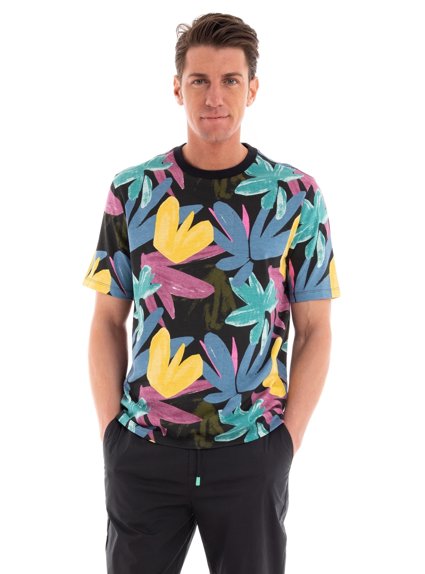 Scotch & Soda Printed Regular Fit T-Shirt In Organic Cotton - Blue