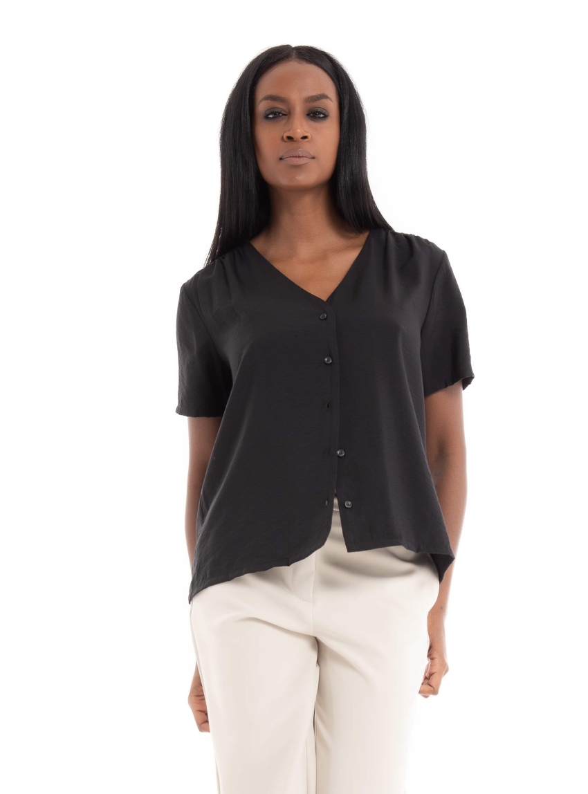Only Sandy Life Button Top - Black