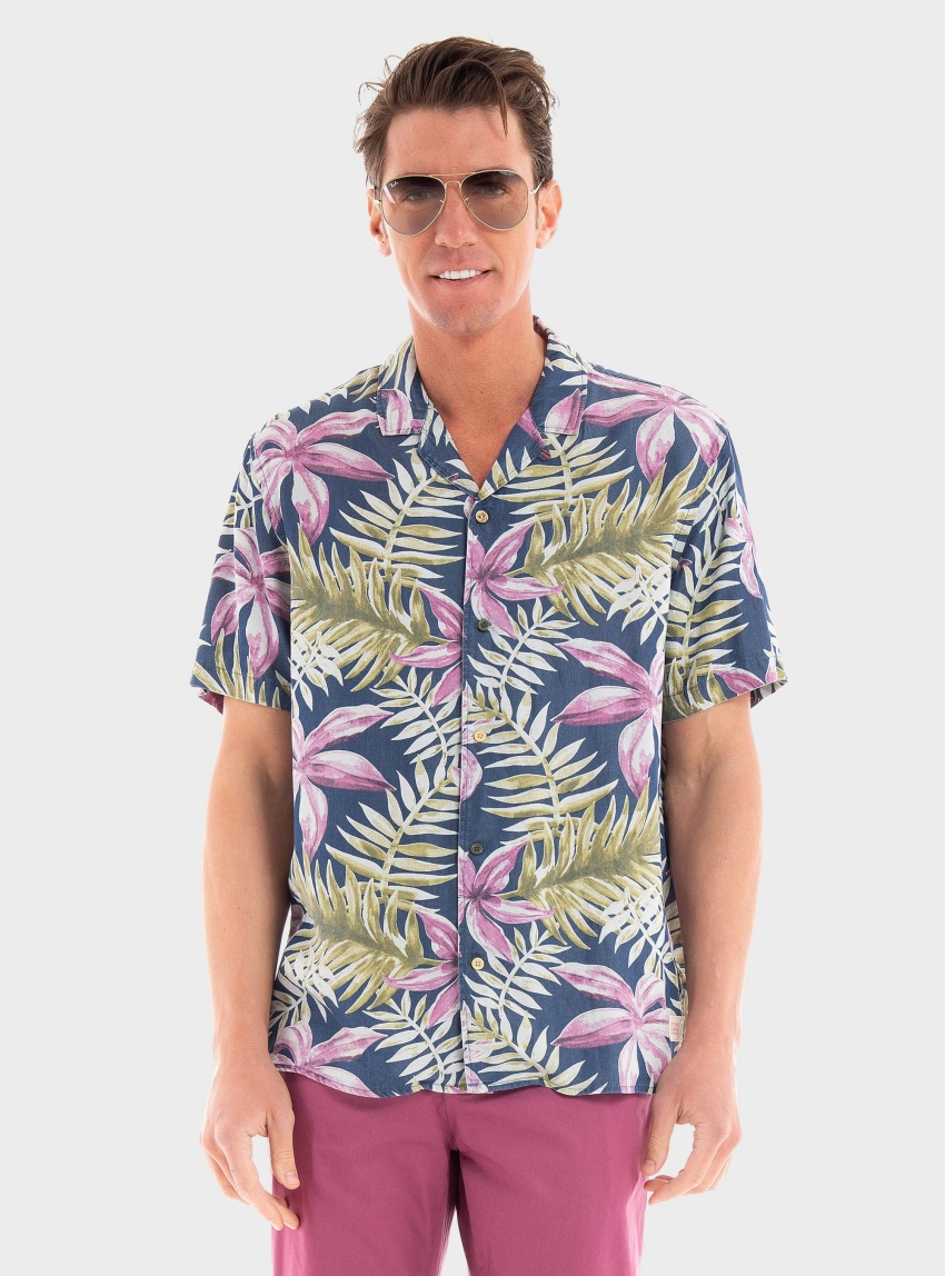 Scotch & Soda Allover Printed Camp Shirt - Multi Colors
