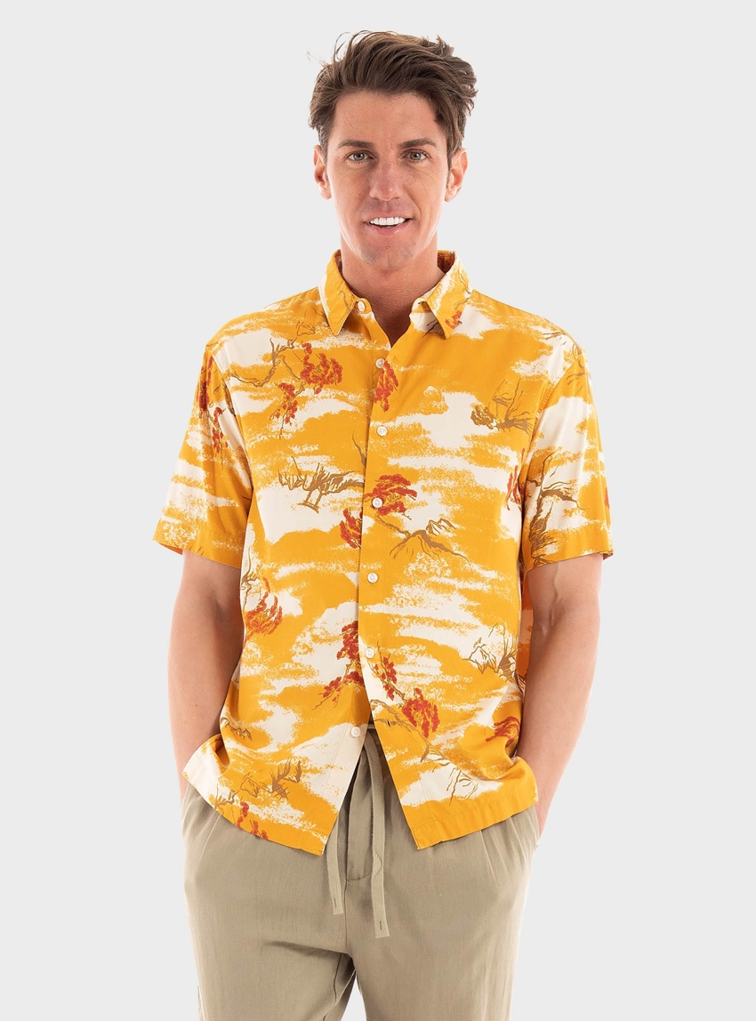 Superdry Vintage Hawaiian Shirt - Mustard