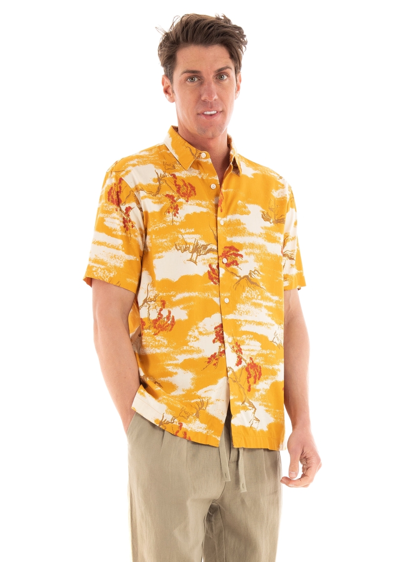 Superdry Vintage Hawaiian Shirt - Mustard