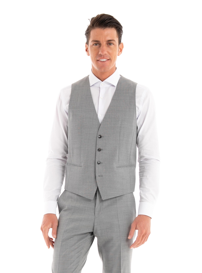 BOSS Slim Fit Waistcoat H-Huge-Vest-MM-224 - Light Grey