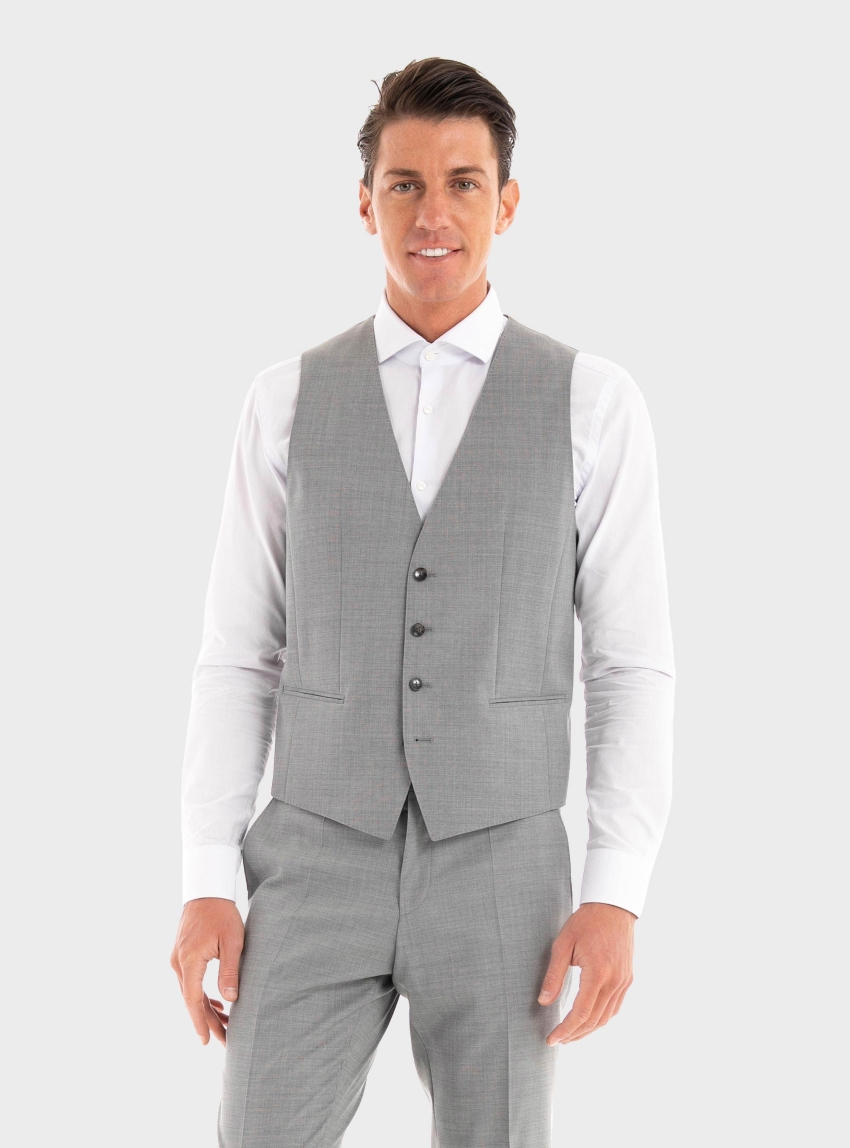 BOSS Slim Fit Waistcoat H-Huge-Vest-MM-224 - Light Grey