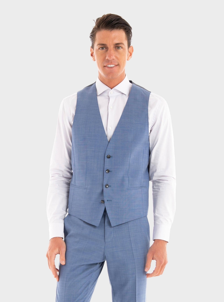 BOSS Slim Fit Waistcoat H-Huge-Vest-MM-224 - Sky Blue
