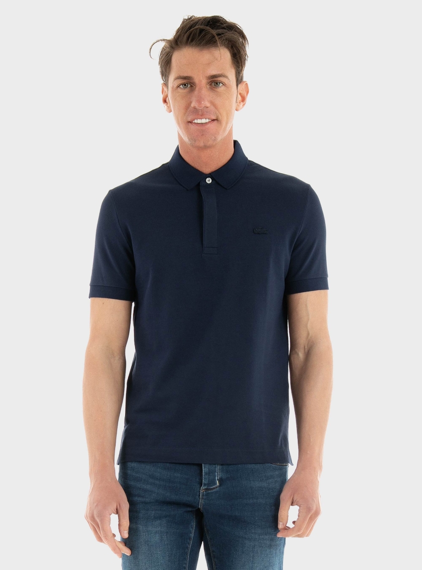 Lacoste Regular Fit Stretch Piqué Polo Shirt - Navy