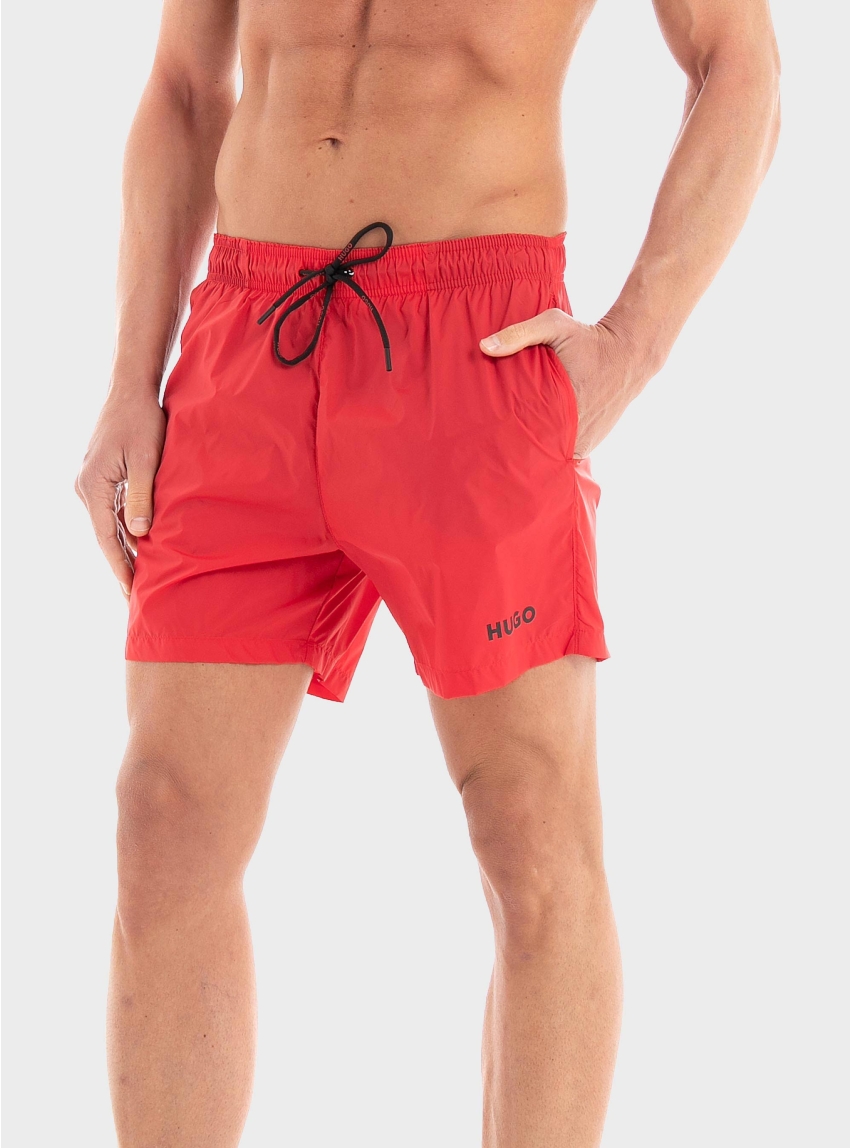 HUGO Quick-Dry Swim Shorts HAITI - Red