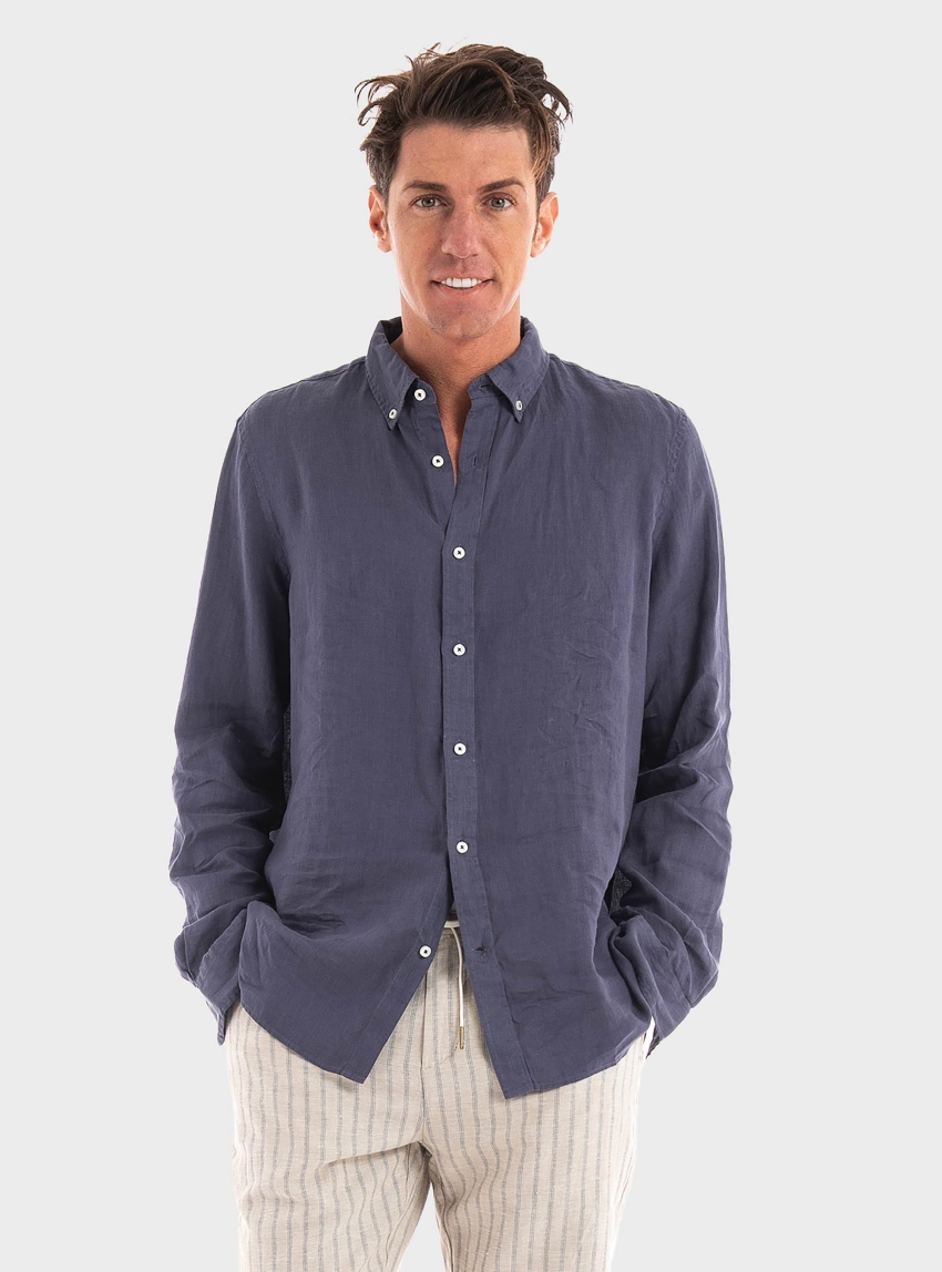Ecoalf Malibualf Linen Shirt - Navy