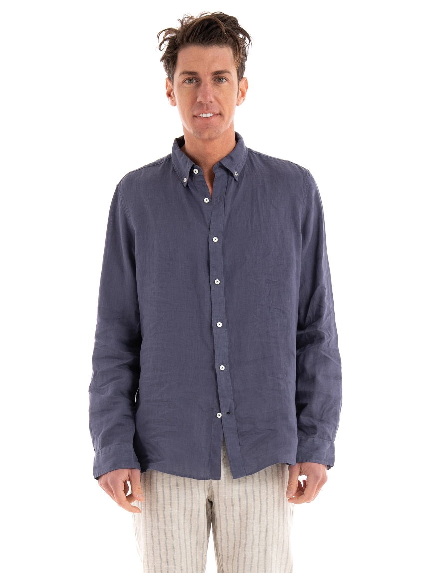 Ecoalf Malibualf Linen Shirt - Navy