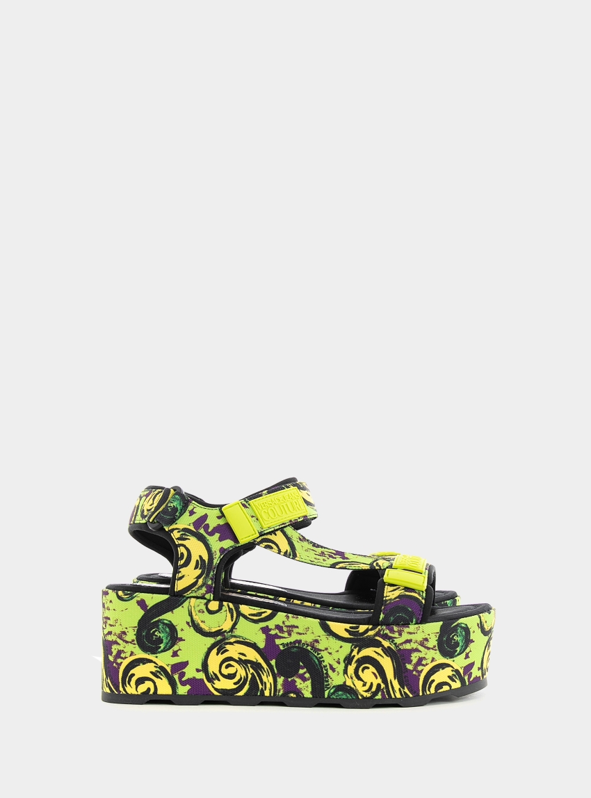 Versace Jeans Couture Printed Logo Sandals - Multi Colors