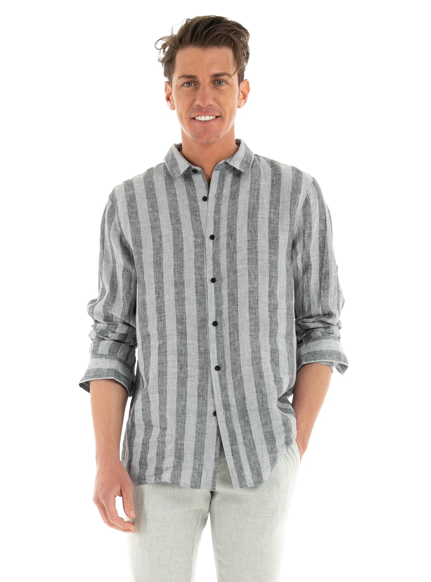 Gabba York Big Striped Shirt - Striped Grey