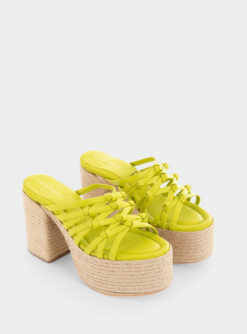 Paloma Barcelo Heel Sandals Zoe - Lime
