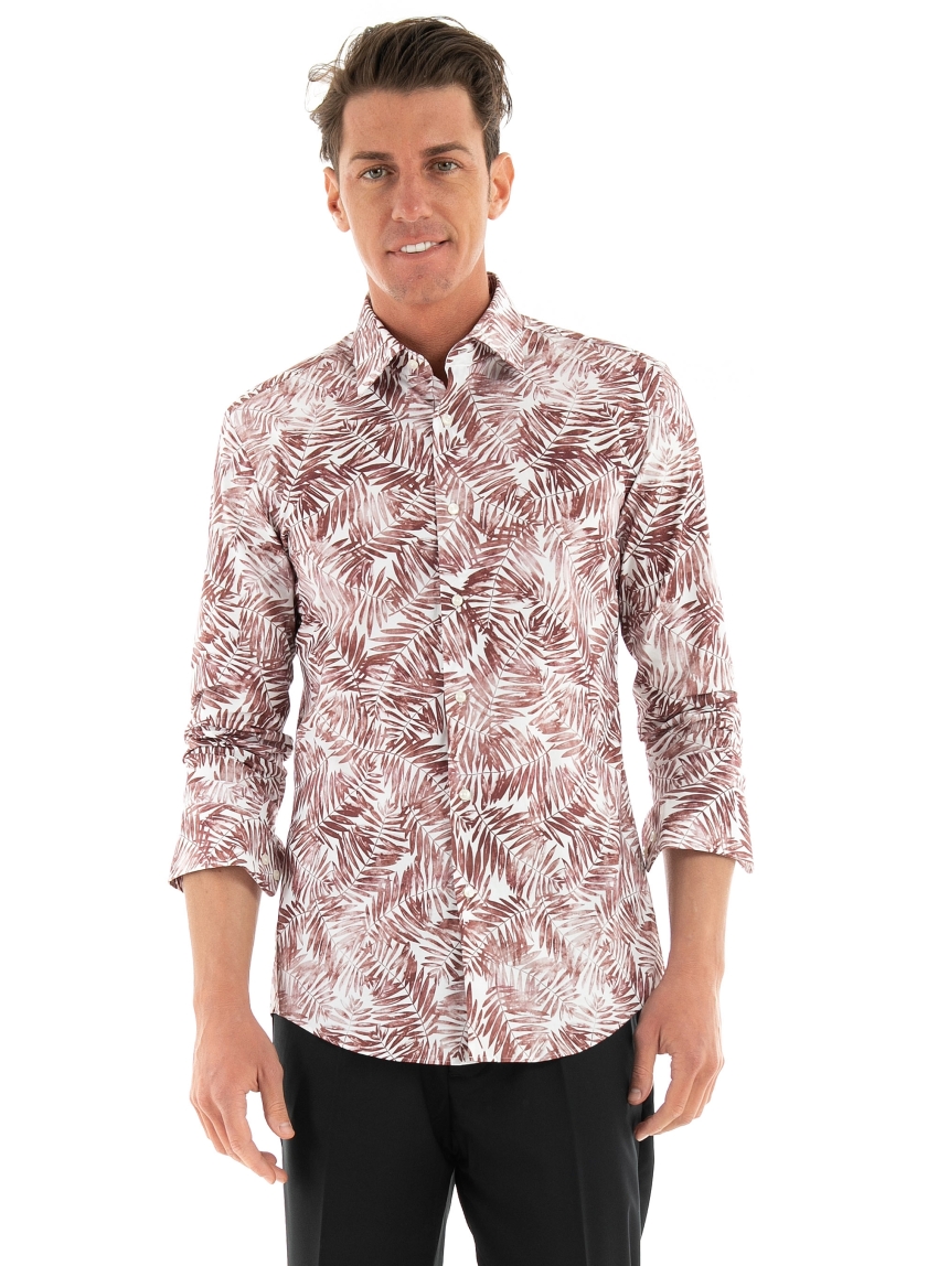 BOSS Slim Fit Shirt H-HANK-Kent-C1-214 - Bordeaux