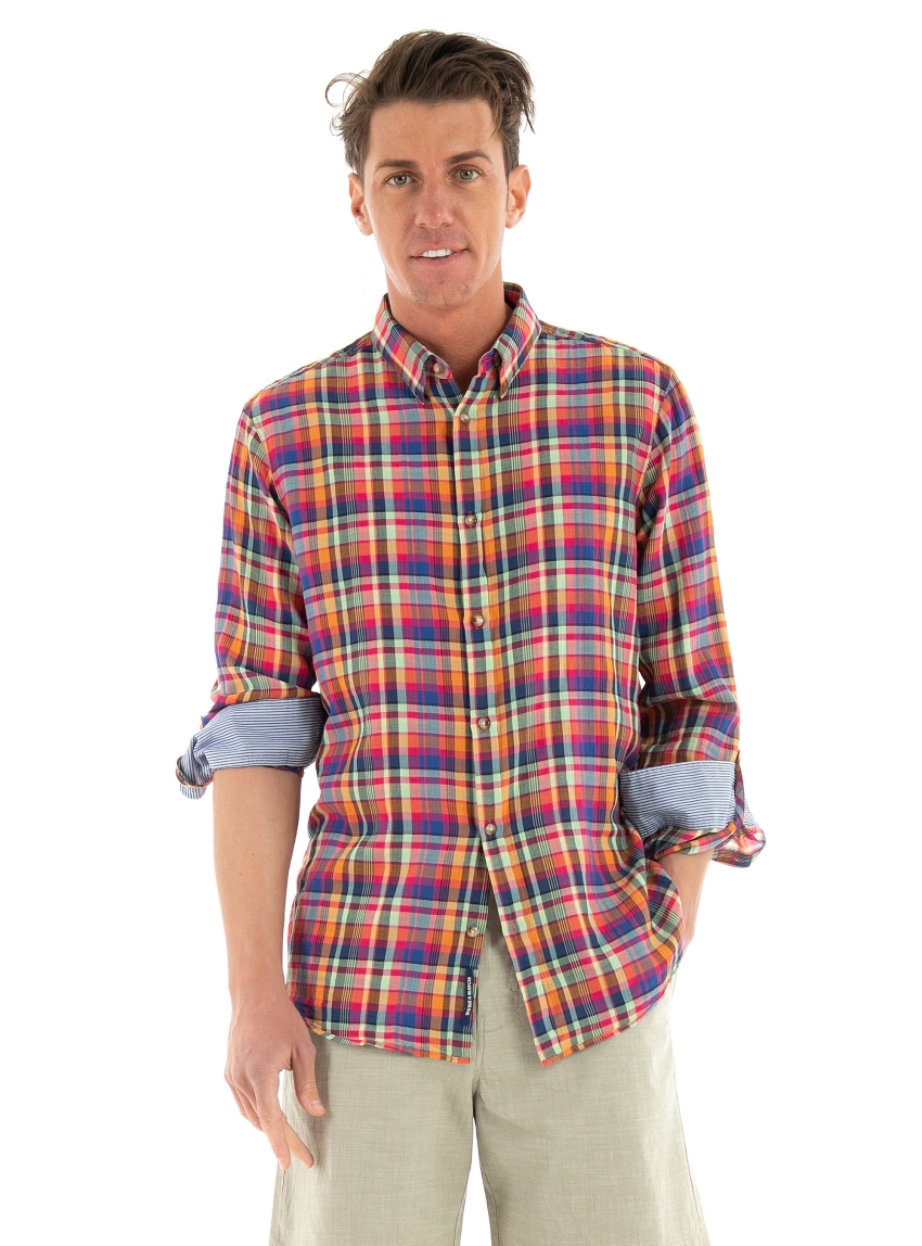 Scotch & Soda Light Weight Voile Shirt With Seersucker - Red