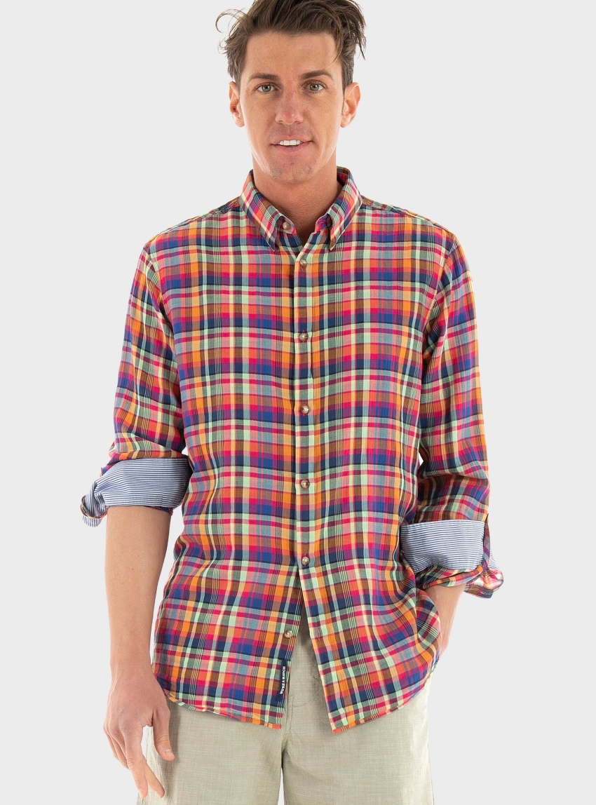 Scotch & Soda Light Weight Voile Shirt With Seersucker - Multi Colors