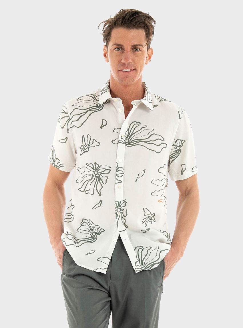Gabba Seoul AOP Tencel Shirt - Off White