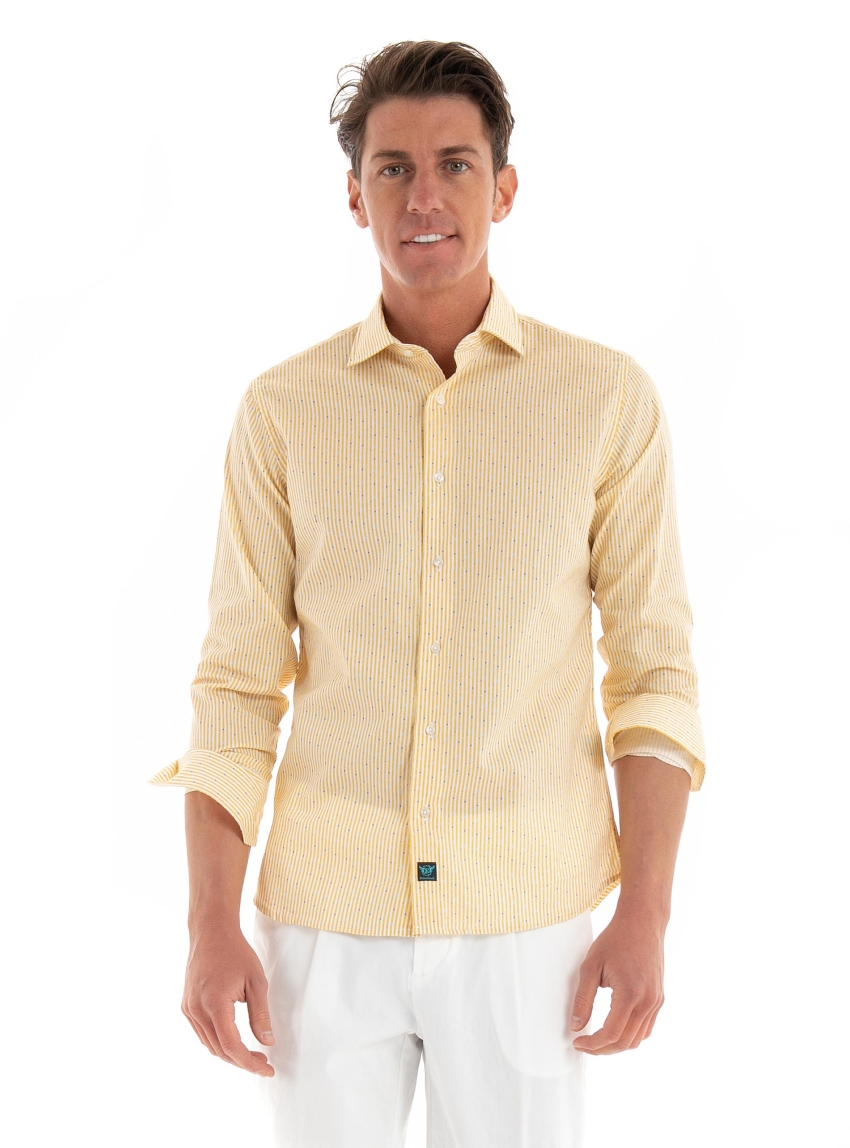 Brouback Slim Fit Striped Shirt - Yellow