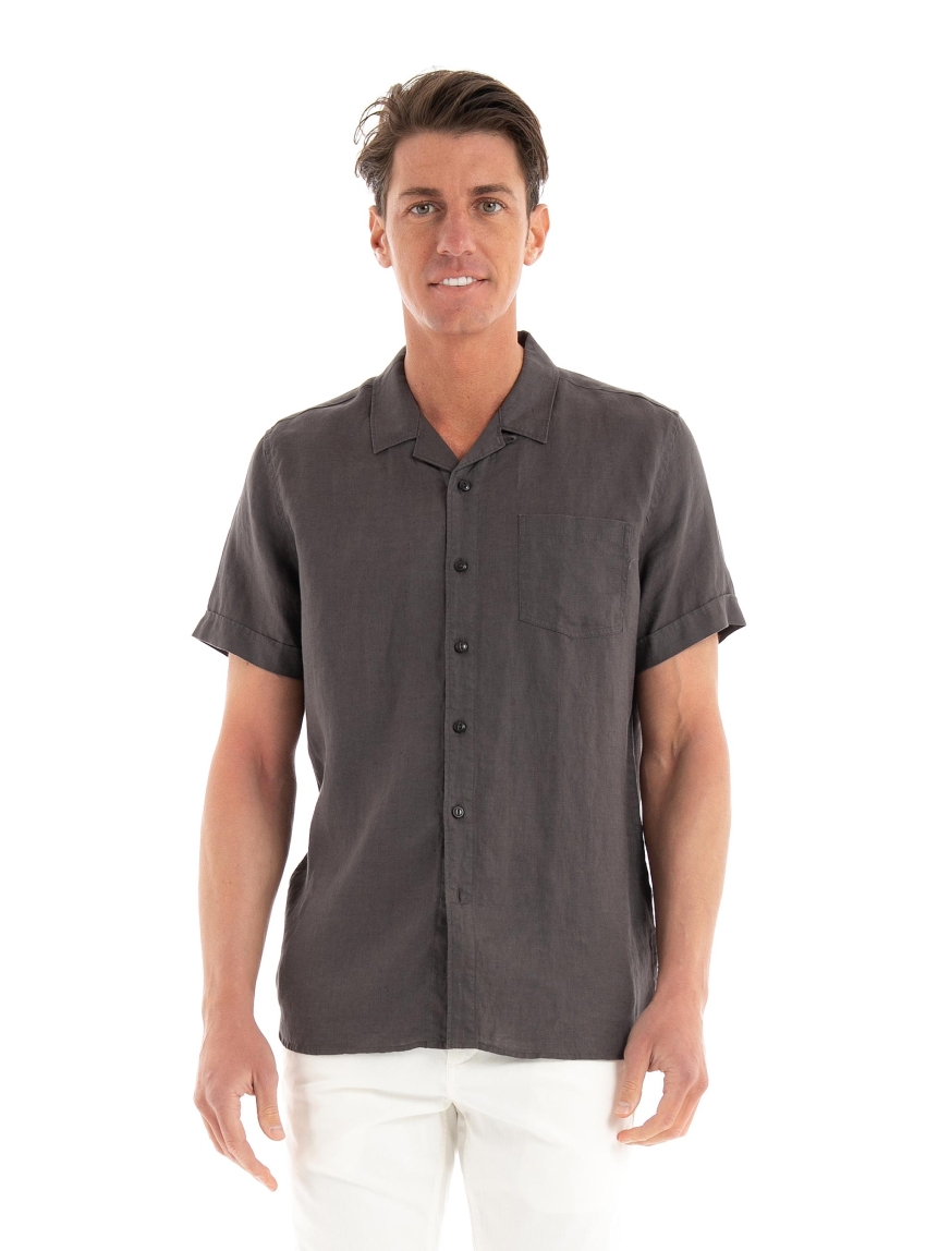 Dstrezzed Resort Linen Summer Shirt - Anthracite