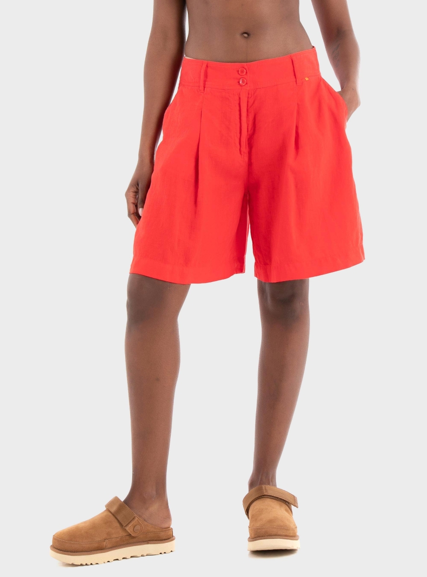 BOSS Linen Shorts C_Taweta - Red