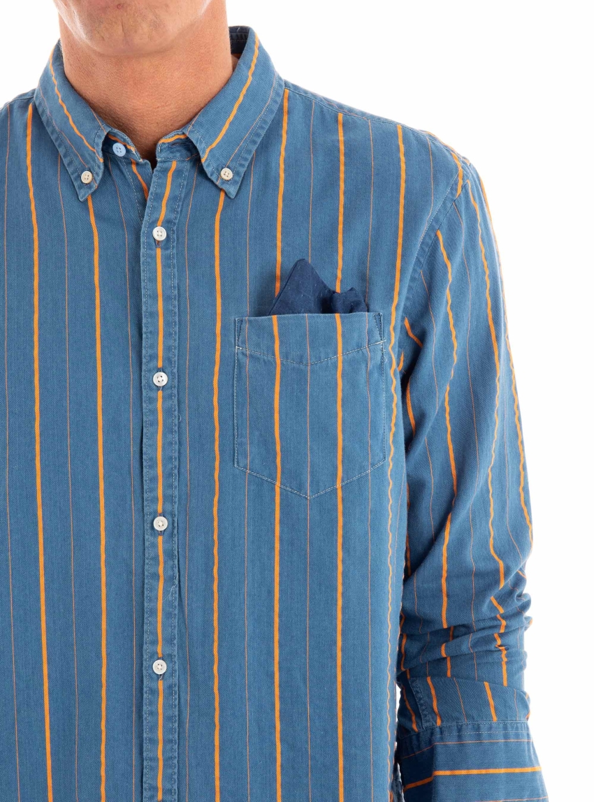 Scotch & Soda Lightweight Striped Shirt - Indigo