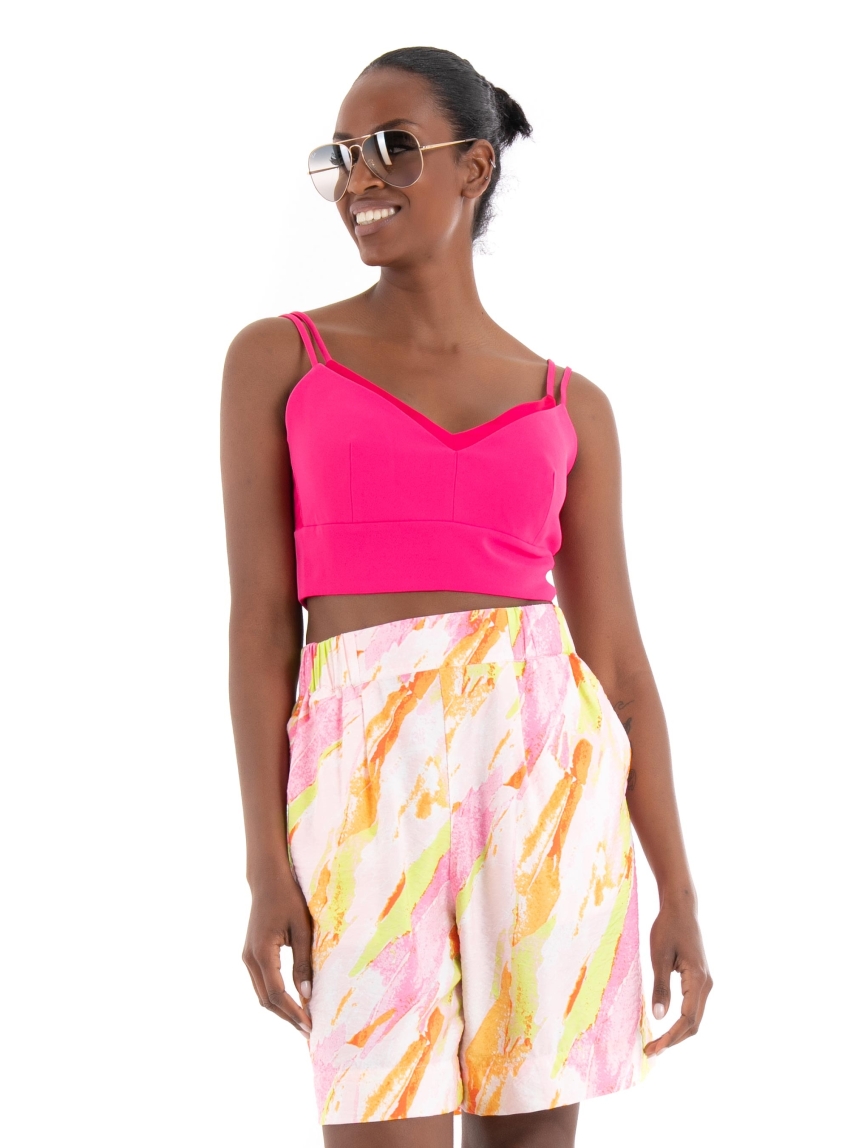 Guess Julia Double Straps Bralet - Hot Pink