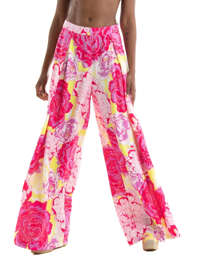 Somethingnew Flora High Waist Pleated Pants - Multi Colors