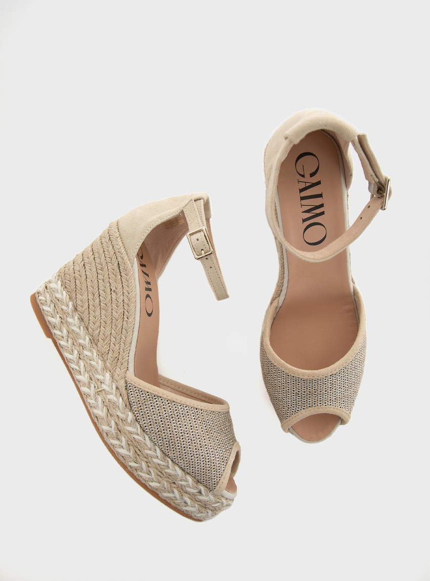 Gaimo Andy Heel Espadrilles - Light Beige
