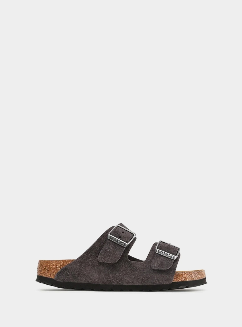 Birkenstock Arizona Soft Footbed Narrow Fit Sandals - Dark Grey