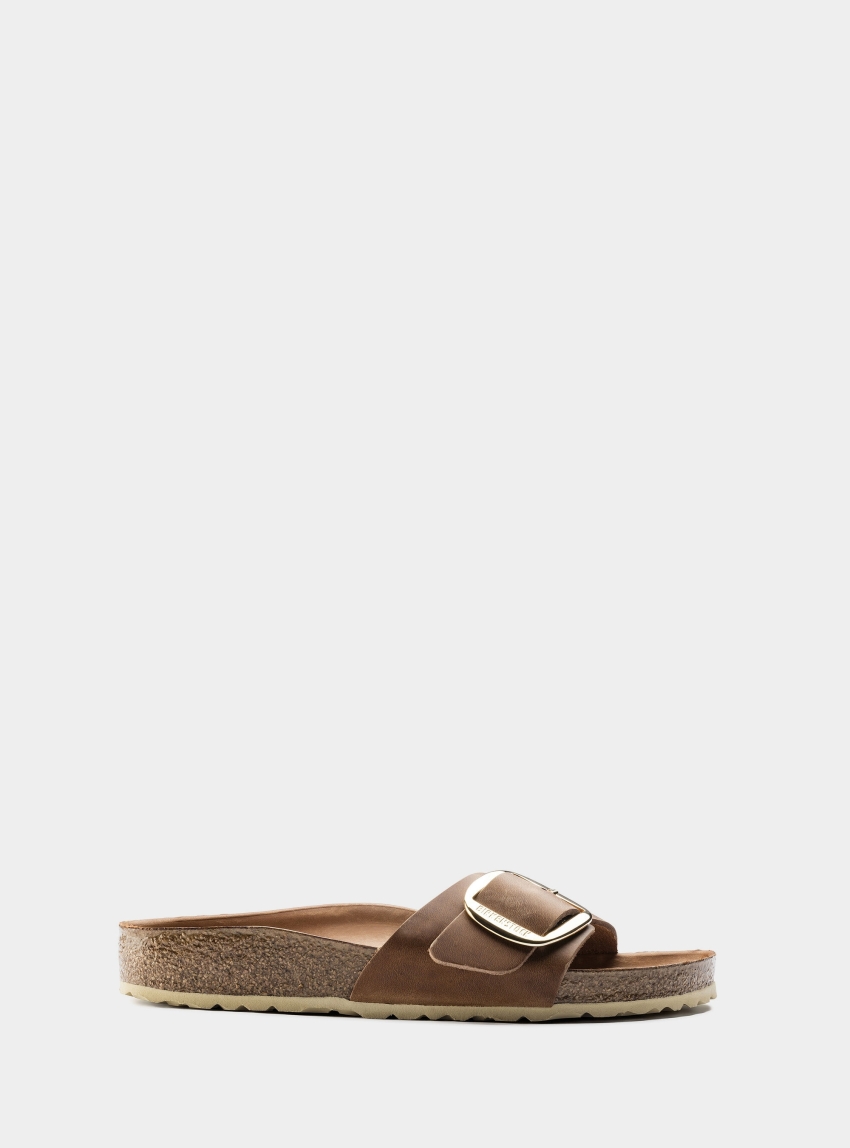 Birkenstock Madrid Big Buckle Narrow Fit Sandals - Cognac