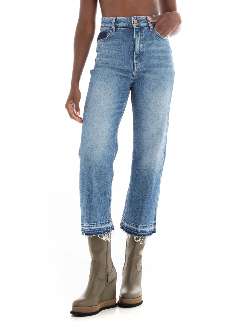 BOSS Regular Fit High Waist Jeans Marlene C BC - Medium Aged Denim