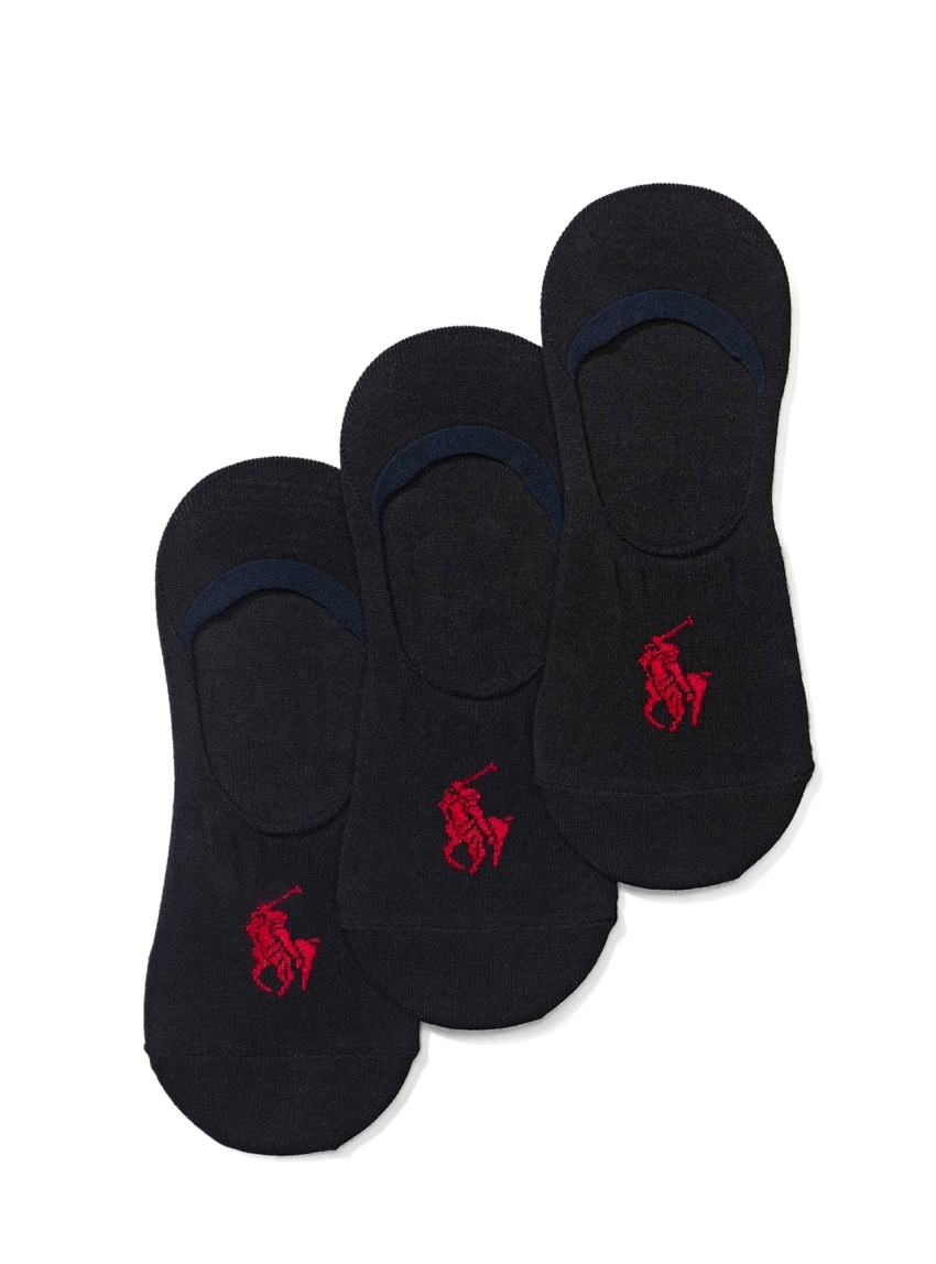 Polo Ralph Lauren No Show 3-Pack Socks - Black