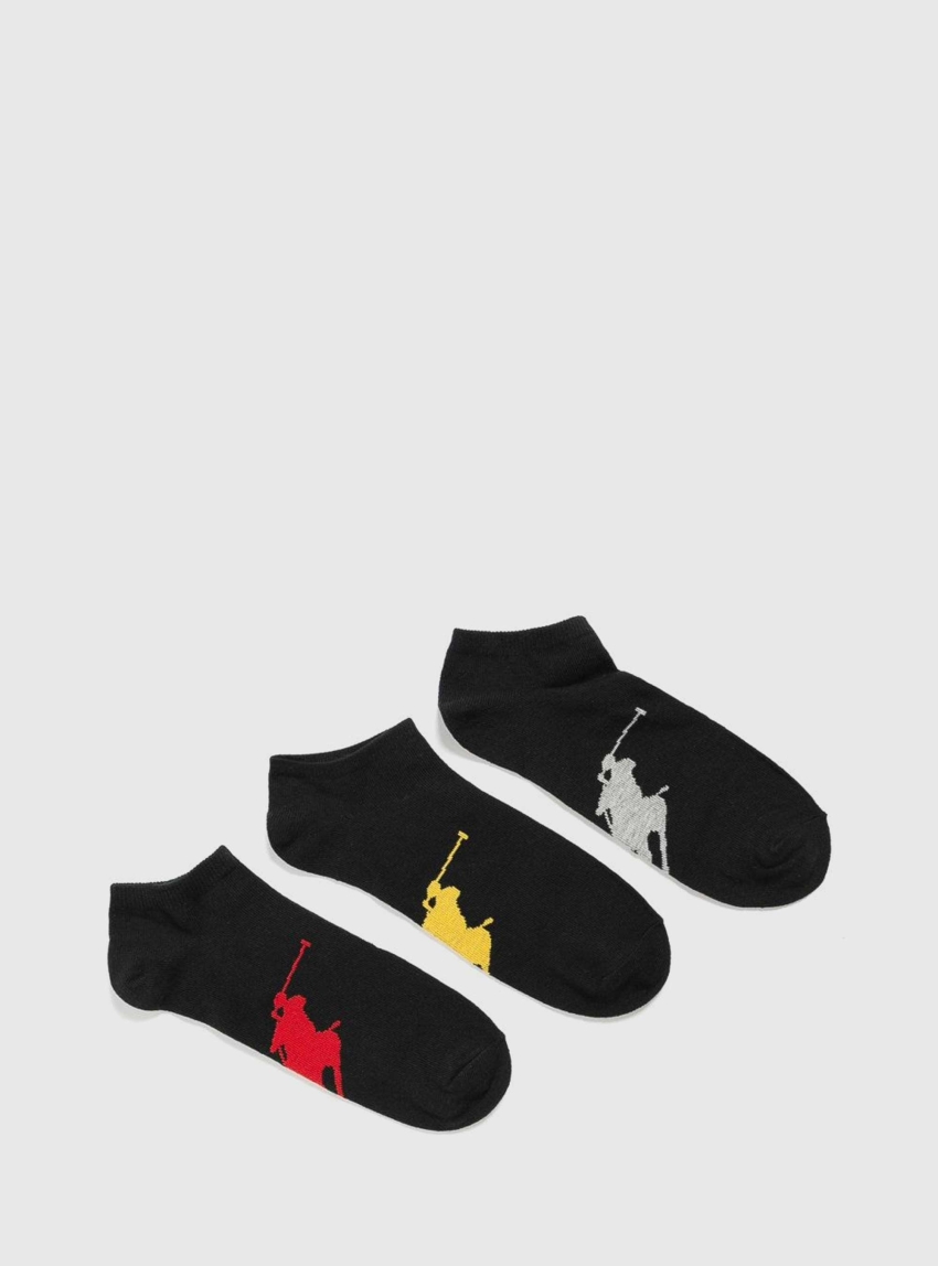 Polo Ralph Lauren Big Pony 3-Pack Socks - Black