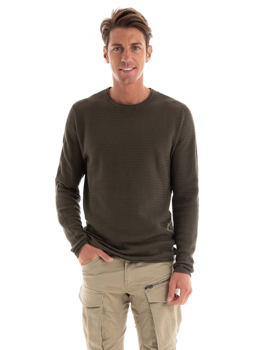 Jack & Jones Premium Miguel  Crew Neck Knit - Dark Olive Green
