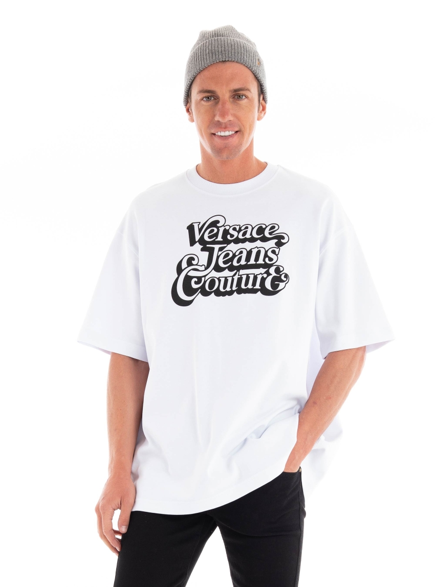 Versace Jeans Couture Interlock Logo Spen T-Shirt - White