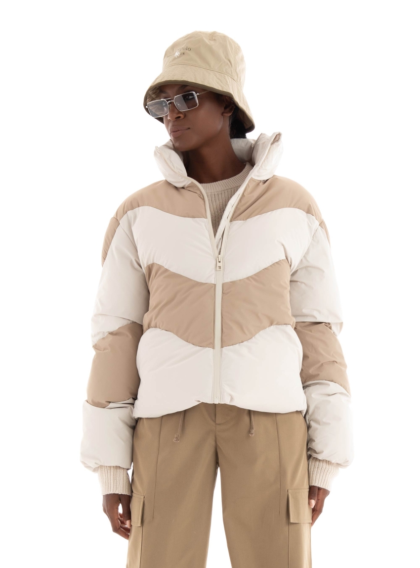 Vero Moda Wave Short Contrast Jacket - Light Beige