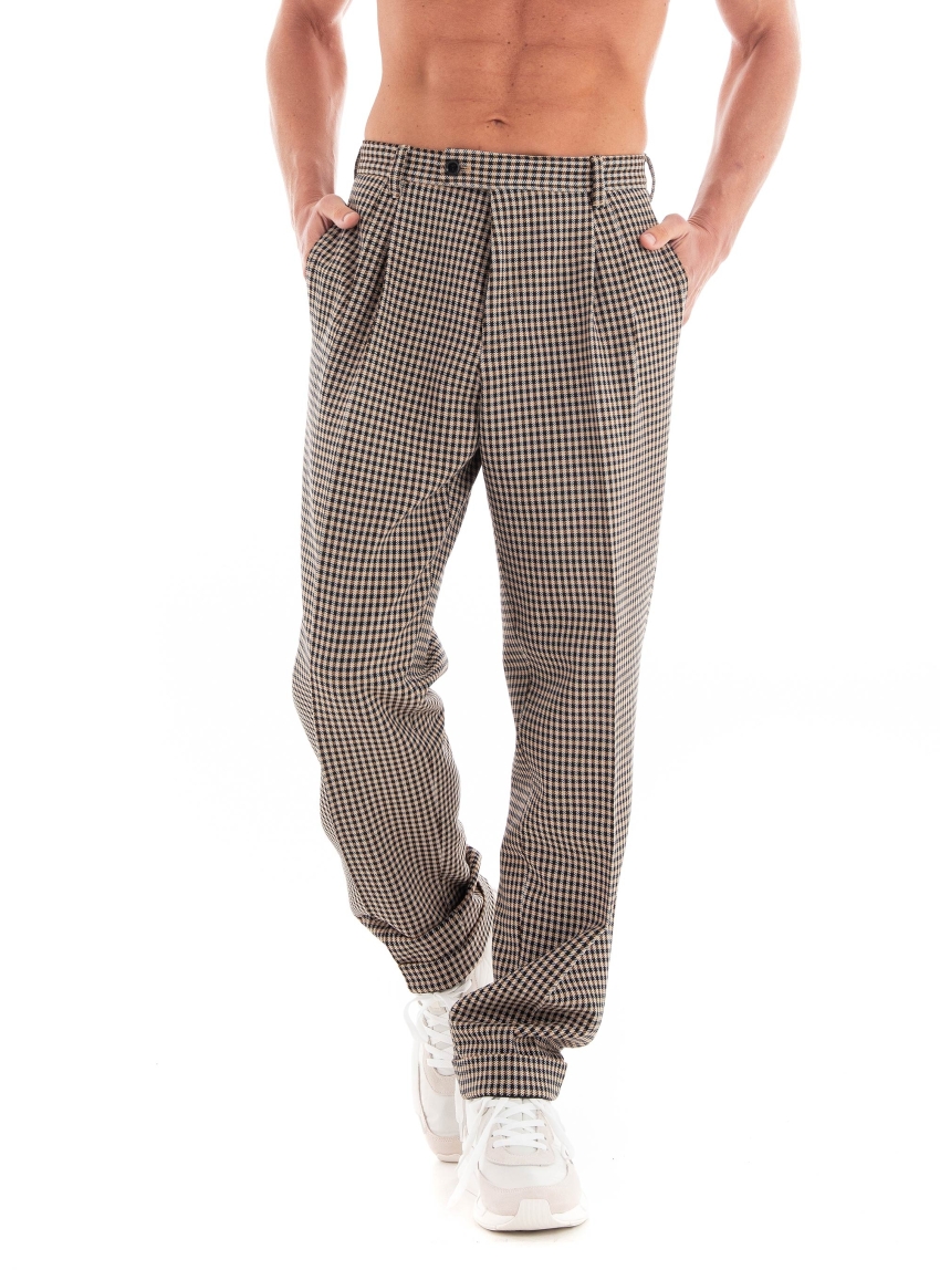 BOSS Relaxed Fit Trousers C-Fraye-2Pleats-233 - Beige