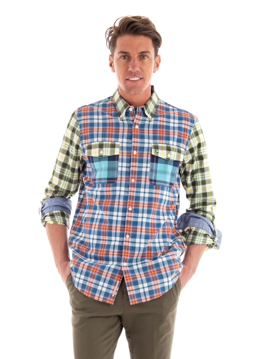 Scotch & Soda Lightweight Flannel Checked Shirt - Green