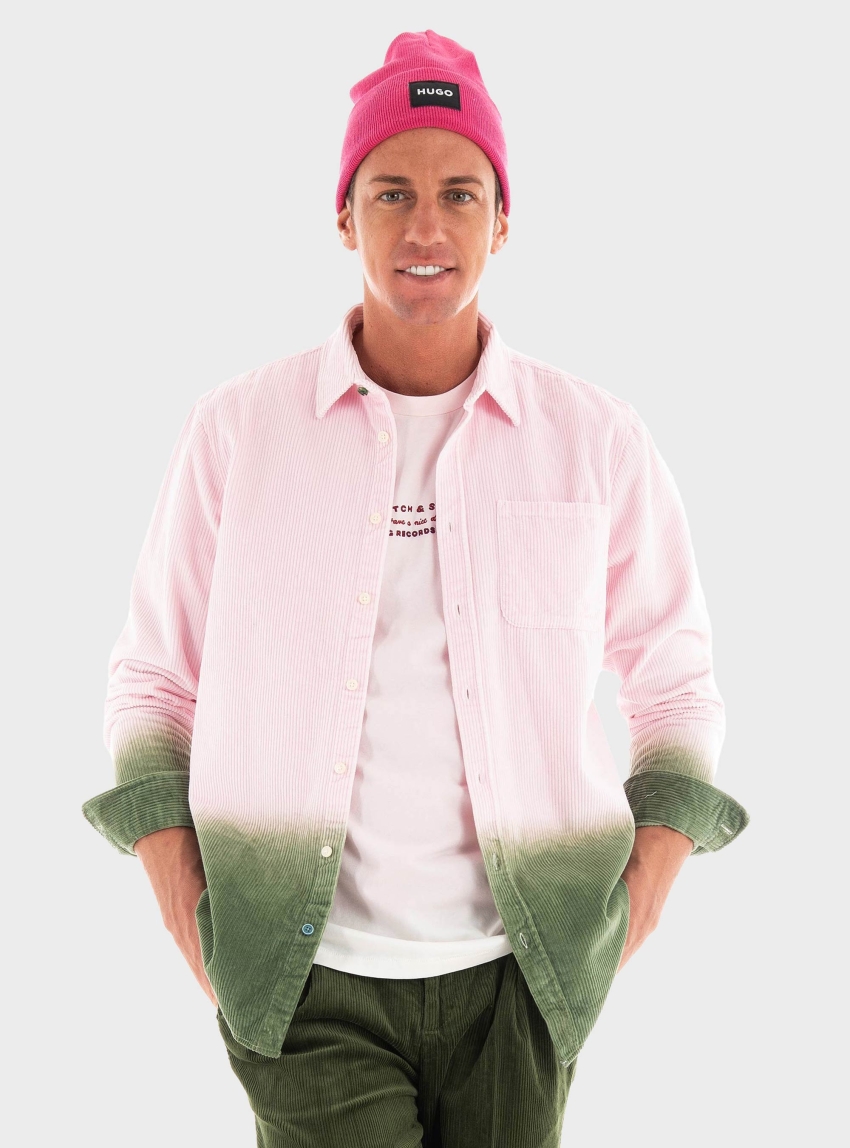 Scotch & Soda Regular Fit Tie-Dye Corduroy Shirt - Light Pink