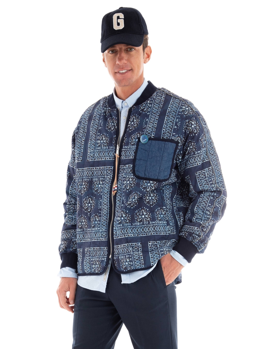 Scotch & Soda Reversible Bomber Jacket - Indigo