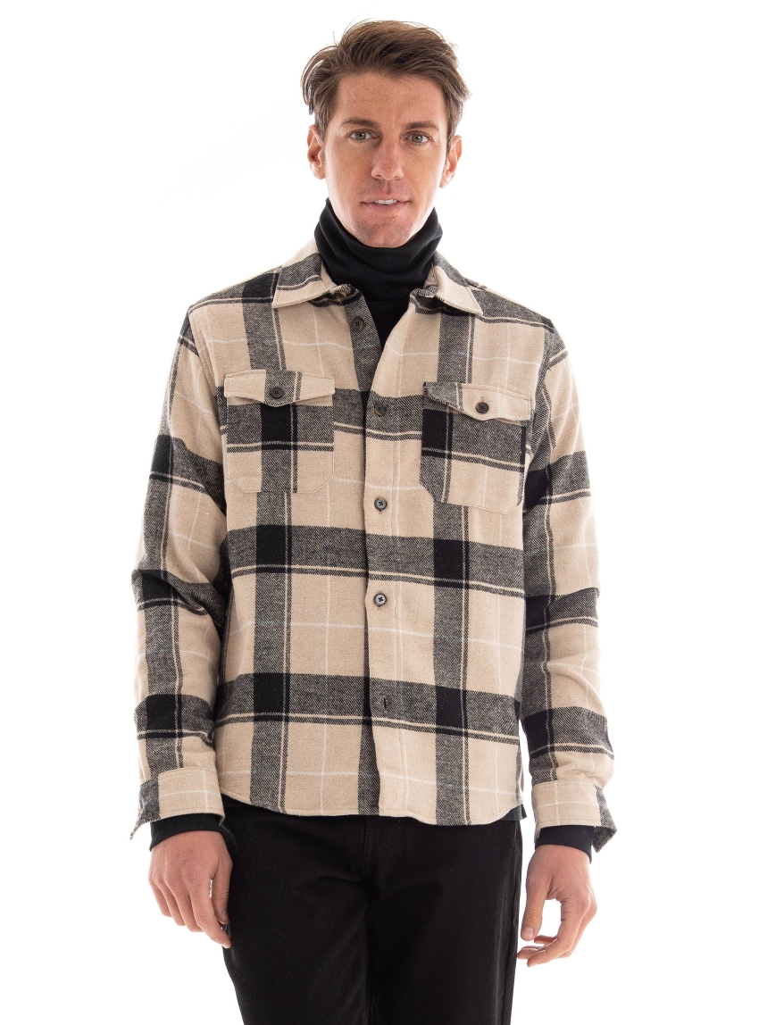 Les Deux Lennon Check Shirt - Light Beige